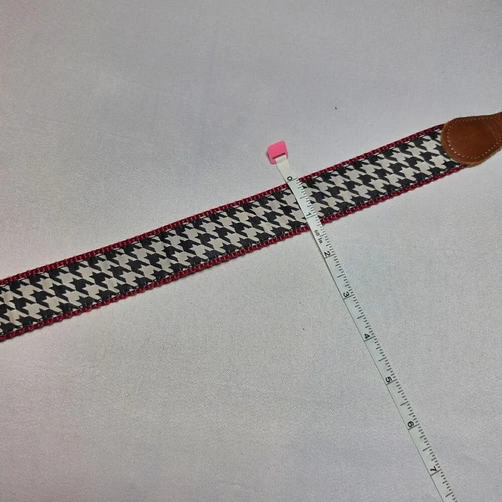 Preston Ribbon Belt Boys 20 Multicolor Leather Fabric Houndstooth Buckle USA